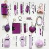YLSHG Shiny Safety Keychain Set with Personal Alarm, 19 Pcs Keychain Accessories Kit with Whistle Pompom, Gift Set for Women (Purple) view 3