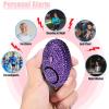 YLSHG Shiny Safety Keychain Set with Personal Alarm, 19 Pcs Keychain Accessories Kit with Whistle Pompom, Gift Set for Women (Purple) view 4
