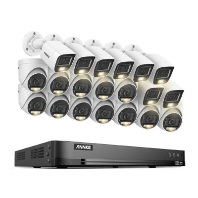 ANNKE 1080P Security Camera System, 32CH 3K Lite 5-in-1 DVR, 12x 2MP Outdoor Wired Turret Cameras & 8X 2MP Bullet Cams with Smart Color Night Vision, Built-in Mic, AI Motion Detection, NO Hard Drive