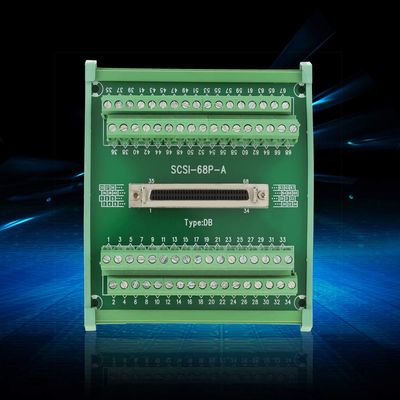 SCSI68 68,pin DB Type, Female Connector Breakout Board, Terminal Module with Compact Structure - Breakout Board Module, for PLC, DIN Rail Installation