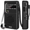 Jazmm Portable Radio AM FM,Battery Operated Radio with 3W Large Speaker,Transistor radios with Best Reception,Pocket with Back Clip,Flashlight,3.5mm Earphone Jack,Tuning Light,Gift for Elder view 1