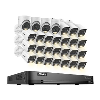 ANNKE 1080P Security Camera System, 32CH 3K Lite 5-in-1 DVR, 4X 2MP Outdoor Wired Turret Cameras & 24x 2MP Bullet Cams with Smart Color Night Vision, Built-in Mic, AI Motion Detection, NO Hard Drive