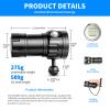 Sursnong Noctilume N15 6000 Lumens Dive Light - Professional Underwater Video Light with 90 CRI, 6500K White Light, for Scuba Diving/Underwater Photography/Videography (IP68 Waterproof, 80m Depth) view 4