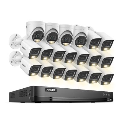 ANNKE 1080P Security Camera System, 32CH 3K Lite 5-in-1 DVR, 4X 2MP Outdoor Wired Turret Cameras & 16x 2MP Bullet Cams with Smart Color Night Vision, Built-in Mic, AI Motion Detection, NO Hard Drive