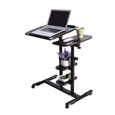 EAGLCQA LQ Side End Table Fallingportable End Side Table Overall Double Rod Support Bold Steel Pipe Bracket Sit-Stand Laptop Stand Adjustable Height Wood+ Steel Coffee Table (Color : #4) (#3)