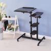 EAGLCQA LQ Side End Table Fallingportable End Side Table Overall Double Rod Support Bold Steel Pipe Bracket Sit-Stand Laptop Stand Adjustable Height Wood+ Steel Coffee Table (Color : #4) (#3) view 3