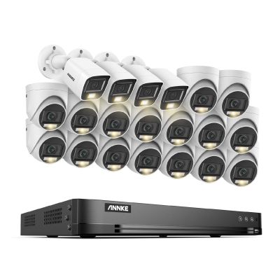 ANNKE 1080P Security Camera System, 32CH 3K Lite 5-in-1 DVR, 16x 2MP Outdoor Wired Turret Cameras & 4X 2MP Bullet Cams with Smart Color Night Vision, Built-in Mic, AI Motion Detection, NO Hard Drive