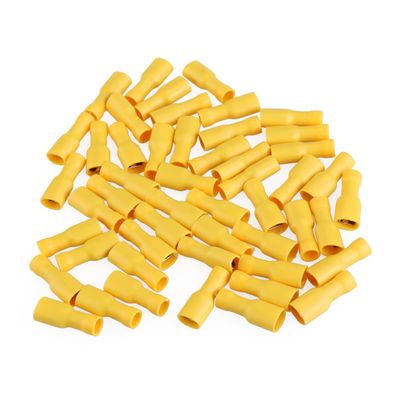 FELTECHELECTR 50pcs Insulated Female Electrical Terminals Connector Kit Quick Splice Connectors for Automotive and Navigation Applications Mm Yellow