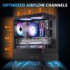 darkFlash DB330M MATX Full View Dual Glass PC Case+Z4Pro Mist CPU Cooler, 120mm Single-Tower, TDP 200W(Black) view 3