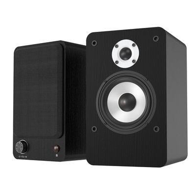 LONPOO Powered Bookshelf Speakers for Record Player,2.0CH Bluetooth Active Near Field Monitors with 1-inch Silk Domed Tweeter and 4-inch Aluminium Speaker for Home Theater, 100 Watts RMS