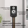 LONPOO Powered Bookshelf Speakers for Record Player,2.0CH Bluetooth Active Near Field Monitors with 1-inch Silk Domed Tweeter and 4-inch Aluminium Speaker for Home Theater, 100 Watts RMS view 3