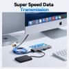 10Gbps USB Hub,TSUPY 5 Port USB Splitter with 4 USB 3.2+USB C Aluminum Ultra Slim Data USB 3.2 Gen 2 Hub with 4ft Extended Cable USB Port Hub for PC,MacBook,Mac mini,PS4/5,Hard Disk,U Disk view 2