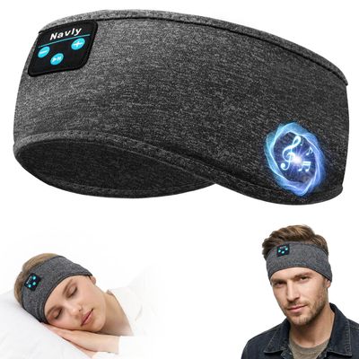 Navly Sleep Headphones, 10Hrs Sports Headband with Soft Cozy Earbuds Comfortable, Headphones Headband with Ultra-Thin HD Stereo Speakers Perfect for Workout,Running,Yoga,Travel