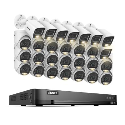 ANNKE 1080P Security Camera System, 32CH 3K Lite 5-in-1 DVR, 20x 2MP Outdoor Wired Turret Cameras & 8X 2MP Bullet Cams with Smart Color Night Vision, Built-in Mic, AI Motion Detection, NO Hard Drive