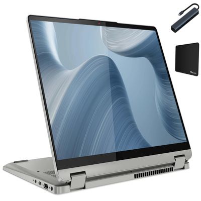 Lenovo Ideapad Flex 5i 14'' 2-in-1 Touchscreen Laptop, Intel Core i7-1255U, 8GB RAM, 512GB M.2 SSD, Windows 11 Home, Cloud Grey with Accessories