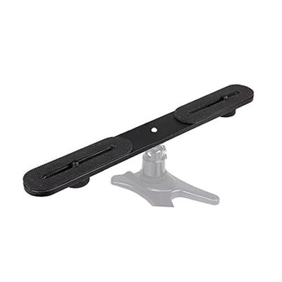 FELTECHELECTR T-Type Flash Bracket Dual Camera Mount for 1/4'' Screw Tripod Bracket Aluminum Alloy Video Light Stand Wedding Birthday
