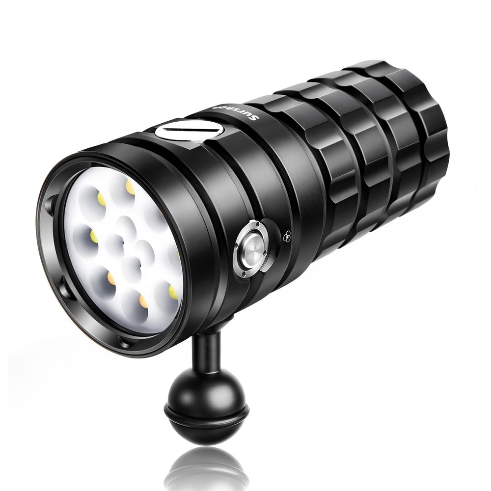 Sursnong Starshine SR 10000 Lumens Dive Light - Professional Underwater Video Light with 95 CRI, 6500K White Light, USB-C Rechargeable, for Diving/Underwater Photography (IP68 Waterproof, 120m Depth)