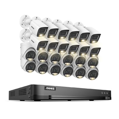 ANNKE 1080P Security Camera System, 32CH 3K Lite 5-in-1 DVR, 12x 2MP Outdoor Wired Turret Cameras & 12x 2MP Bullet Cams with Smart Color Night Vision, Built-in Mic, AI Motion Detection, NO Hard Drive
