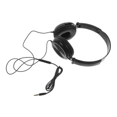 Hoement Lightweight Foldable Headphones Microphone and Volume Control Over-Ear Bass Headset Compatible Smartphones Pc Laptop and Tablet Black