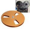 1/4 7 Inch Empty Reel Universal 3 Holes Take Up Reel to Reel Small Hub, Aluminum Alloy Opening Machine Part Takeup Reel (Gold) view 2