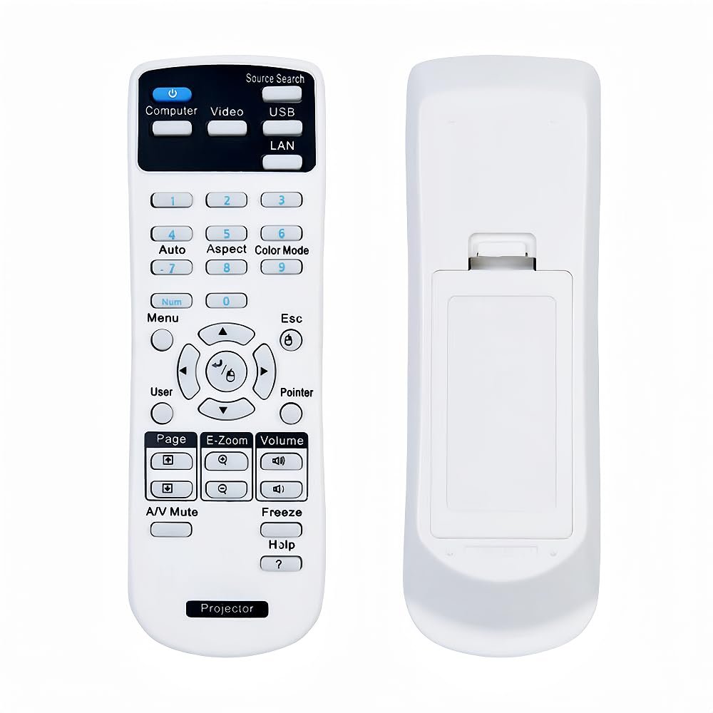 Dtirszxy Replacement Remote Control for Epson EX3260 EX5260 VS250 VS350 VS355 Pro EX7260 EX9210 EX9220 Home Cinema 1060/660/ 760 PowerLite 109W 1266 1286 2042 2142W 2247U 970 980W 990U Projector