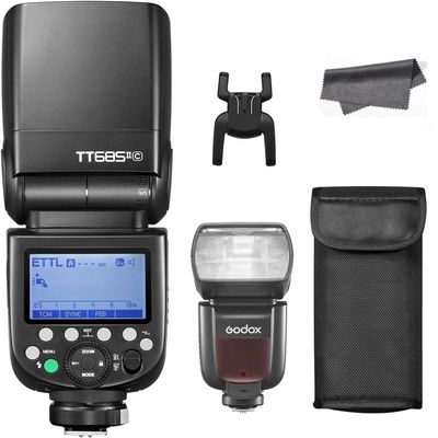 GODOX TT685II-C Flash Speedlight for Canon Camera, E-TTL 2.4G Wireless X System 1/8000s HSS TTL TCM Speedlite for Canon 6D 7D 5D Mark IV II III 90D 250D R5 (Upgraded TT685C)