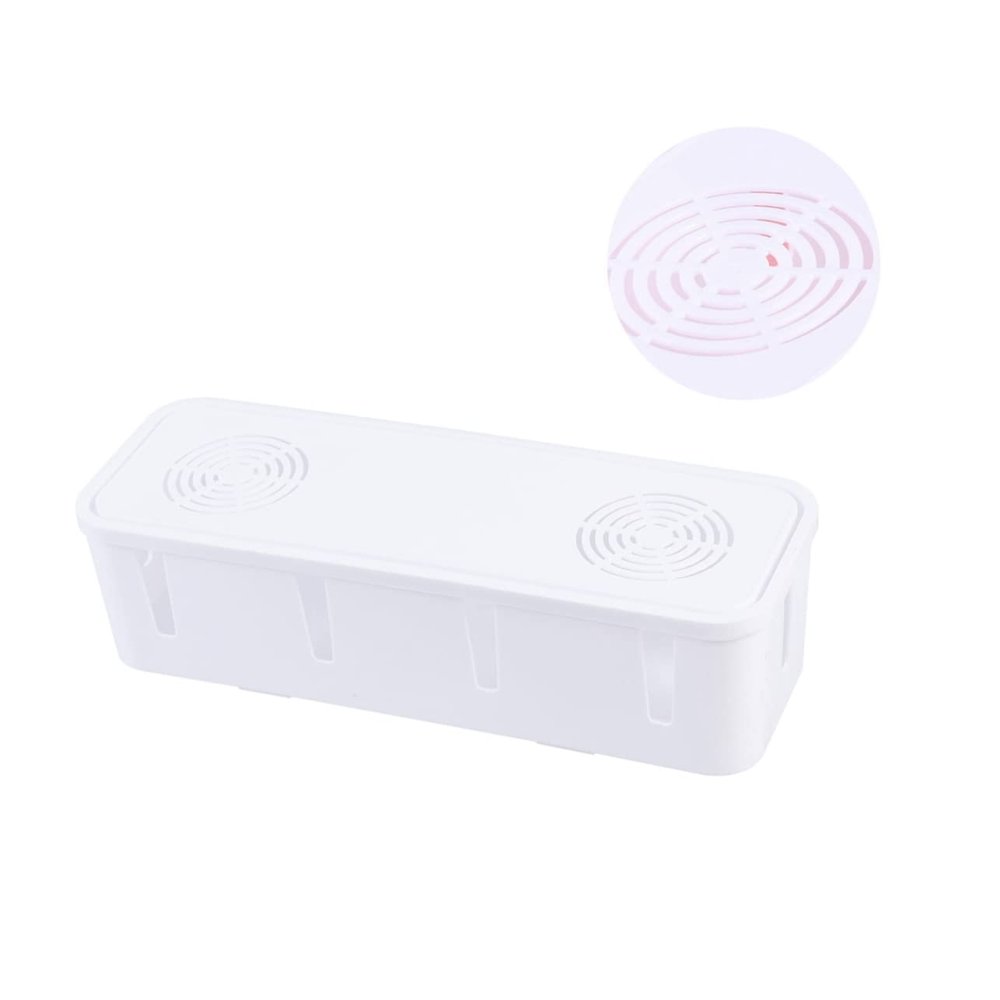 CIYODO 2pcs Cable Winder Organizer for Efficient Wire Management Cord Storage Box White Cord Arranging Case for Use