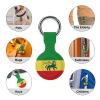 Ethiopian Rastafarian Lion Flag Case Compatible with Airtag Holder Shockproof with Keychain for Pet Tracking Bags Keys Luggage 2PCS view 3
