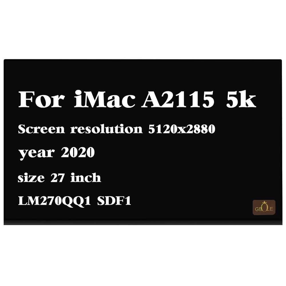 GBOLE Replacement for iMac A2115 EMC 3442 Mid 2020 661-16087 5120x2880 5K LCD Laptop LED Display Digitizer Panel (Non-Touch Screen)