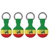Ethiopian Rastafarian Lion Flag Case Compatible with Airtag Holder Shockproof with Keychain for Pet Tracking Bags Keys Luggage 4PCS view 1