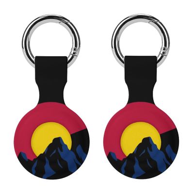 Colorado Flag Moutain Case Compatible with Airtag Holder Shockproof with Keychain for Pet Tracking Bags Keys Luggage 2PCS