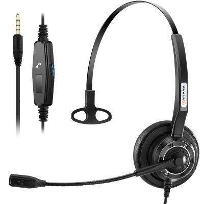 Arama Cell Phone Headset with Microphone Noise Cancelling 3.5mm Headset for iPhone,Android,BlackBerry Mobile Phone and iPad Tablets (A200MP)