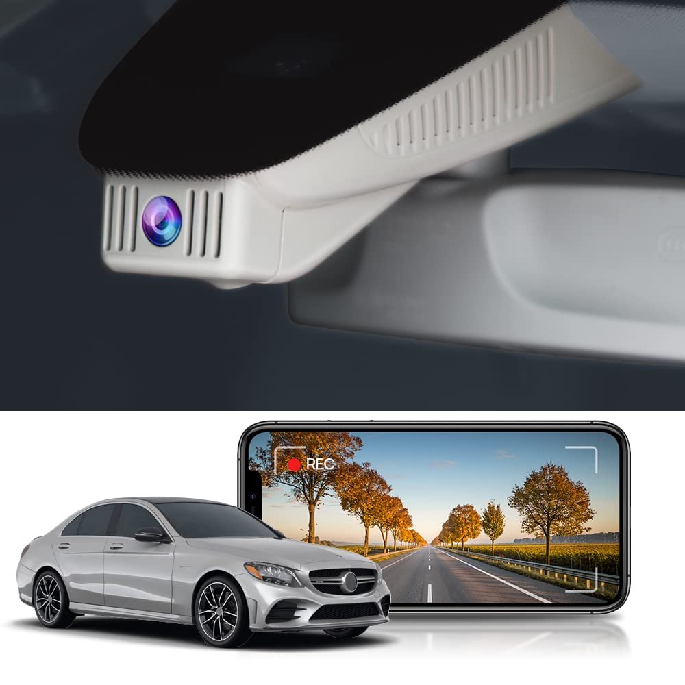 Fitcamx 4K Dash Cam Compatible with Mercedes-Benz GLC W204 W205 & C Class X253 (Model 6329), OEM Factory Look, UHD 2160P Video, Loop Recording, WiFi Connect & APP, G-Sensor, Easy to Install, 64GB Card