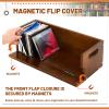 CroBlissful 2 Set Wooden CD Storage Box Holder Shelf Cassette Tape Display Racks with Carrying Handles, Organizer Shelf for Movie Cases, DVDs, Each Set Can Store up to 36 Pcs CDs (Brown) view 3