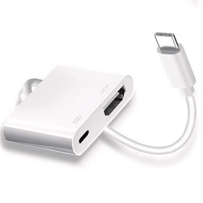 Kinhaly USB C to HDMI for TV, 4K@60Hz Type C to HDMI Adapter with Charging Port, iPhone to Hdmi to USB C Adapter Compatible for iPhone 16/15 Series/iPad Pro/Galaxy/MacBook Pro to HDTV Projector