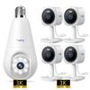 Hugolog 3K Light Bulb Security Cameras Wireless Outdoor-2.4GHz Cameras for Home Security 3K 5MP Outdoor Indoor Security Cameras for Home Security view 1