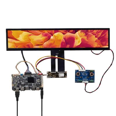 FanyiTek 24 inch 1920x360 DV240FBM-NB0 IPS Capacitive Touch Sensor Panel Stretched Bar LCD Screen and Android 11 Board,Support Autoplay,Autocopy,360 Degree Rotation