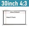 Manual Pull Down Projector Screen 30'' 40'' 50'' 60'' Wrinkle-Free Projection Screen 4K Portable Mobile Movie Screen for Home Cinema, Office Public Display, Meeting Camping(30inch-4:3) view 2