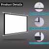 Manual Pull Down Projector Screen 30'' 40'' 50'' 60'' Wrinkle-Free Projection Screen 4K Portable Mobile Movie Screen for Home Cinema, Office Public Display, Meeting Camping(30inch-4:3) view 3