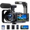 4k Video Camera Camcorder 56MP Dual Lens Cam Corder with WiFi IR Night Vision YouTube Camera,16X Digital Zoom Touch Screen Video Recorder with 64GB SD Card, Tripod, Remote Control, 2 Batteries view 1