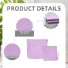 2Pcs Earphone Pouch PU Leather Headphone Storage Bag, Universal Earbuds Pouch Bag with Spring Closure, Leather Squeeze Coin Purse M + S for Earphones, Coins, Keys, USB Flash Drives, Jewellery (Purple) view 2