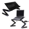 KICHOUSE Folding Laptop Table Standing Desk Portable Adjustable Heat Dissipating Bed Desk Black view 1