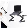 KICHOUSE Folding Laptop Table Standing Desk Portable Adjustable Heat Dissipating Bed Desk Black view 4