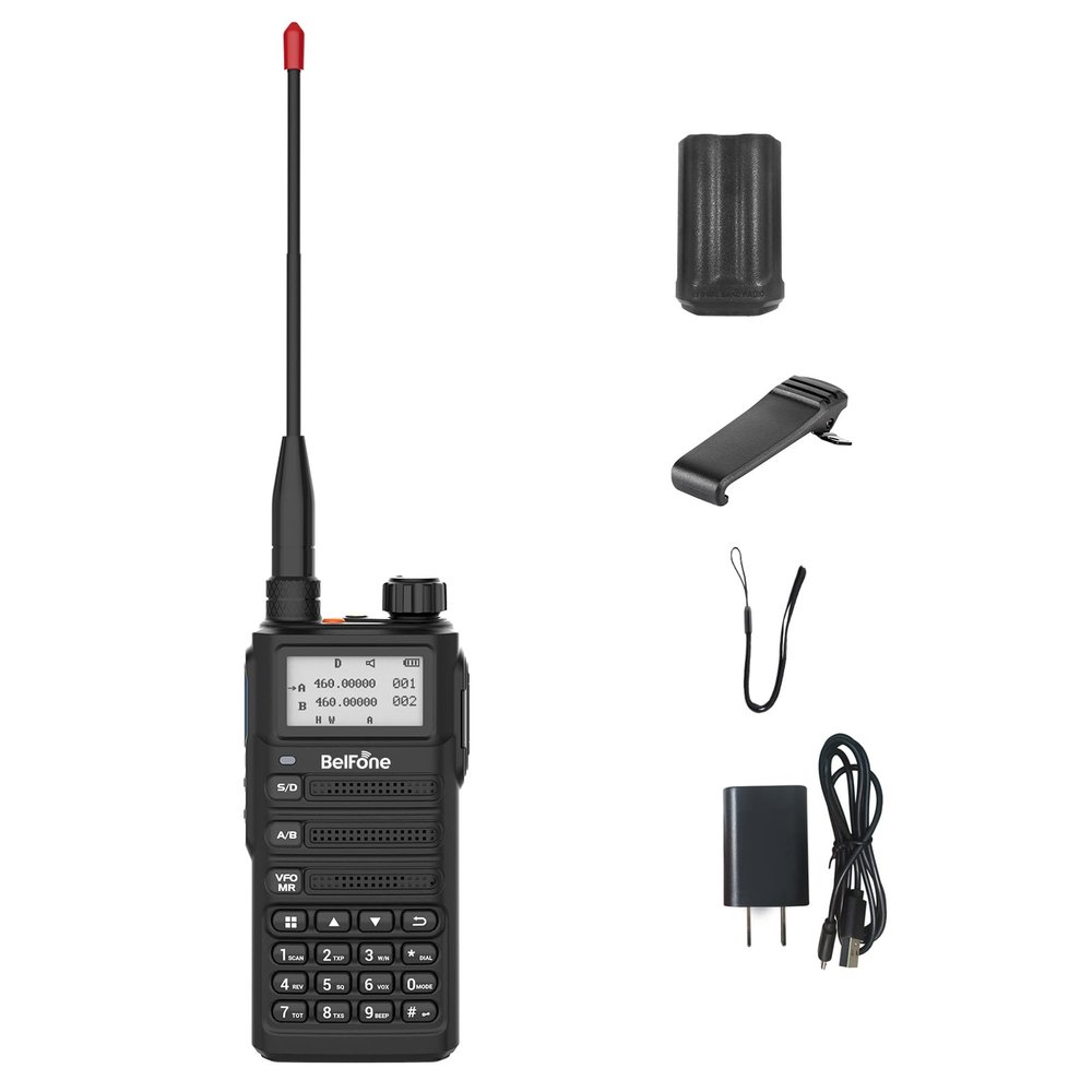 BelFone Ham Radio Walkie Talkie,Professional Outdoor,2600mAh Walkie Talkie for Adults Waterproof, Flashlight, Fast Teaming, Monitor, Encrypted Calls (1 Pack)