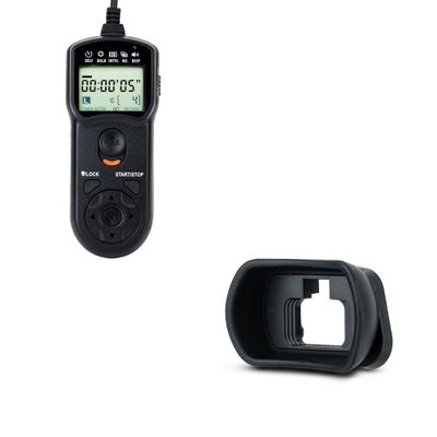 JJC Wired Intervalometer Timer Remote & DK-29 Soft Rubber Eyecup Eye Cup for Nikon Z5 Z6 Z7 Z6II Z7II Z6 II Z7 II Cameras