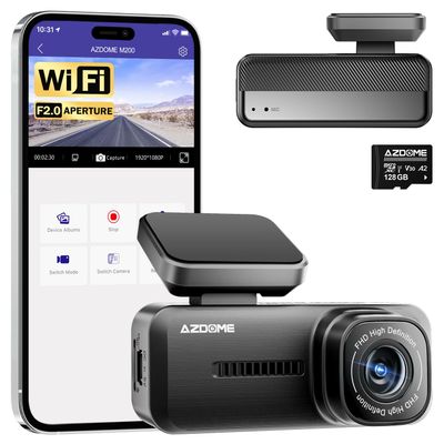 AZDOME M200 Dash Cam with 128GB SD Card