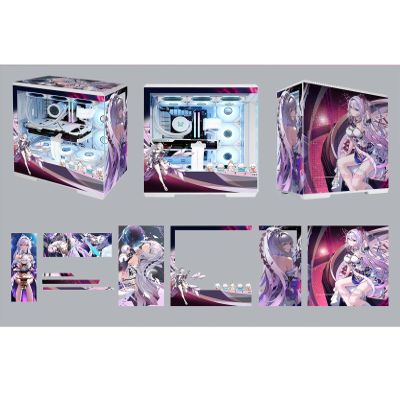 Computer Cases, Mid-Tower PC Gaming Case ATX/M-ATX/ITX - Front I/O TPYE-C Port - Tempered Glass- 10 Fan Installation Position - Includes 2 LED Light Boards