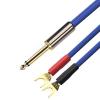 Active Speaker Cable Mono 6.35mm to Dual Banana Spade for Amplifier Mixer 1/4 Inch Jack to 2Y OFC Audio Cable Gold Plated 1M 2M 300CM 5M 8M (Color: One Pair, Size: 1 Meter)(Single one,2meters) view 3