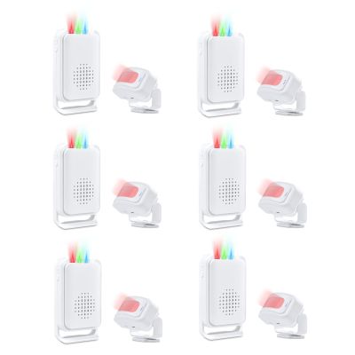 Nineleaf Motion Detector Doorbell, Motion Detector Alarm, Door Chime for Businesses at The Entrance, 17 Tones, 5 Volume Levels, Vibration Function, 6PK