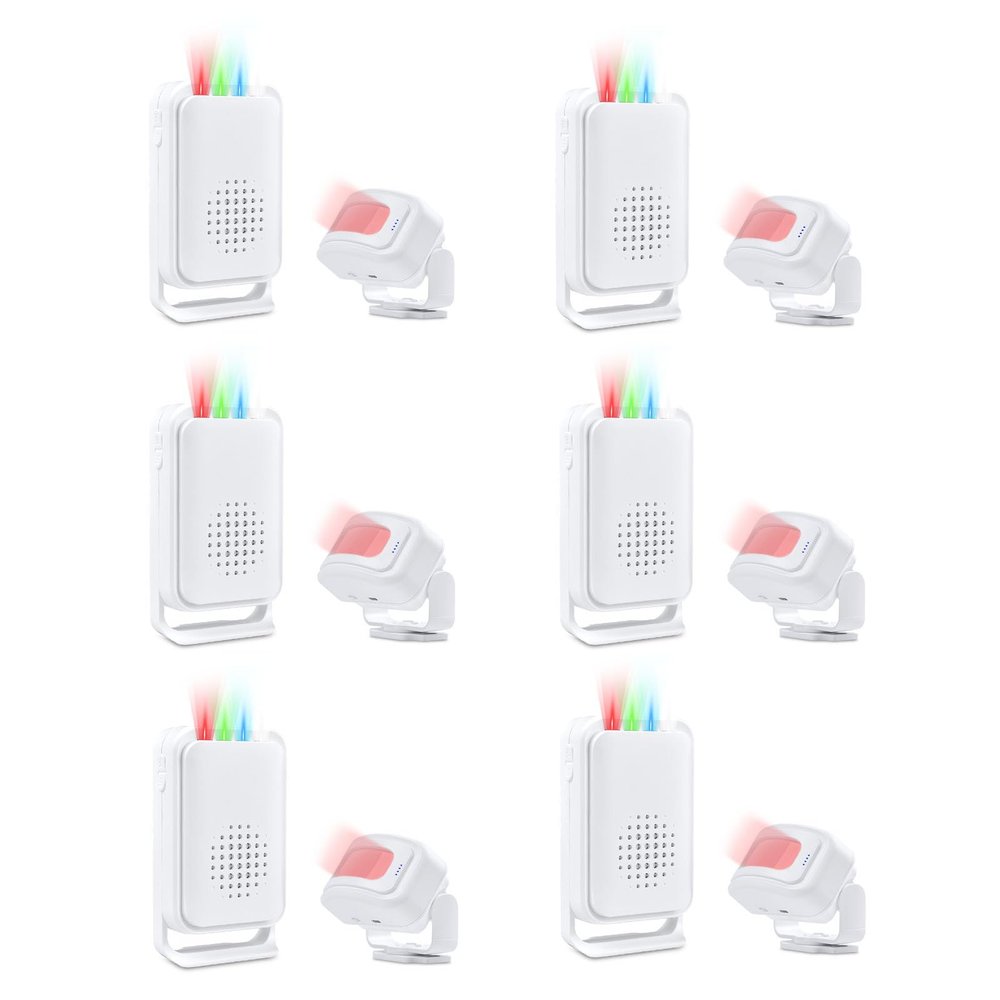 Nineleaf Motion Detector Doorbell, Motion Detector Alarm, Door Chime for Businesses at The Entrance, 17 Tones, 5 Volume Levels, Vibration Function, 6PK